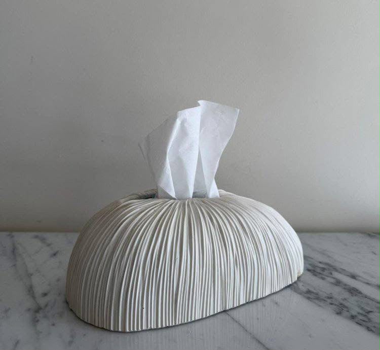 Ribbed Ceramic Tissue Box